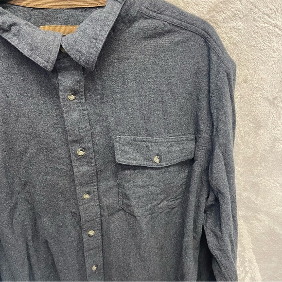 CQR men’s gray flannel button up long sleeve shirt XL cotton casual - Picture 4 of 6